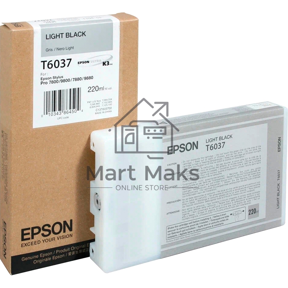 Картридж струйный Epson C13T603700 серый (220 мл) для Epson St Pro 7800/9800/7880/9880