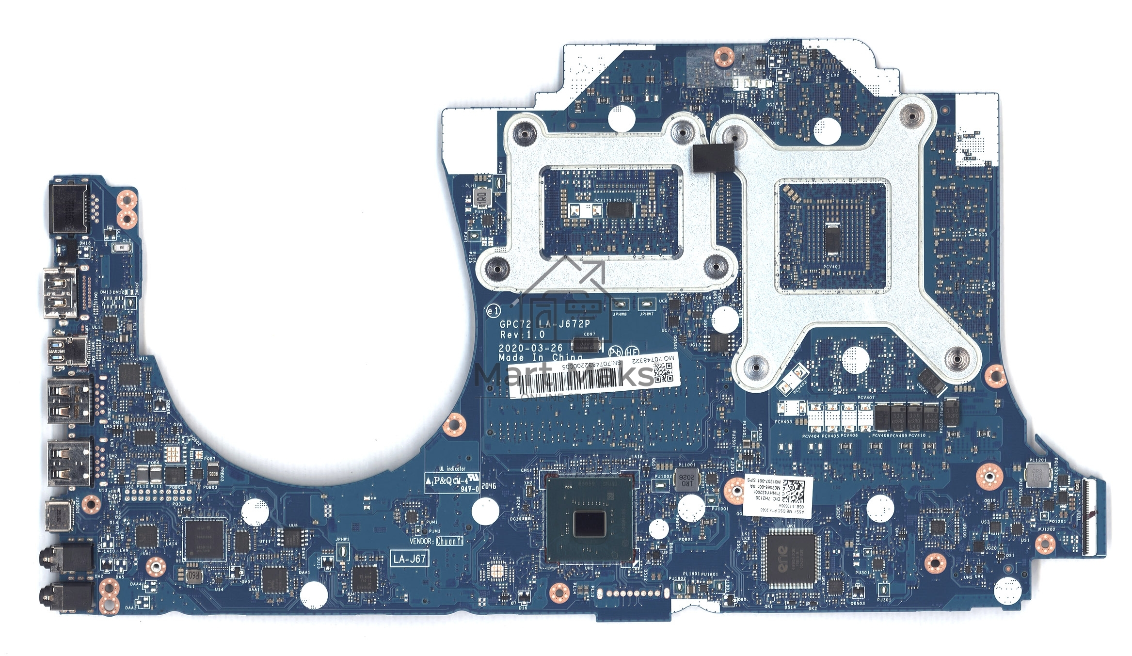 Материнская плата LA-J672P TPN-C144 17-CB i5-10300H Rtx 2060