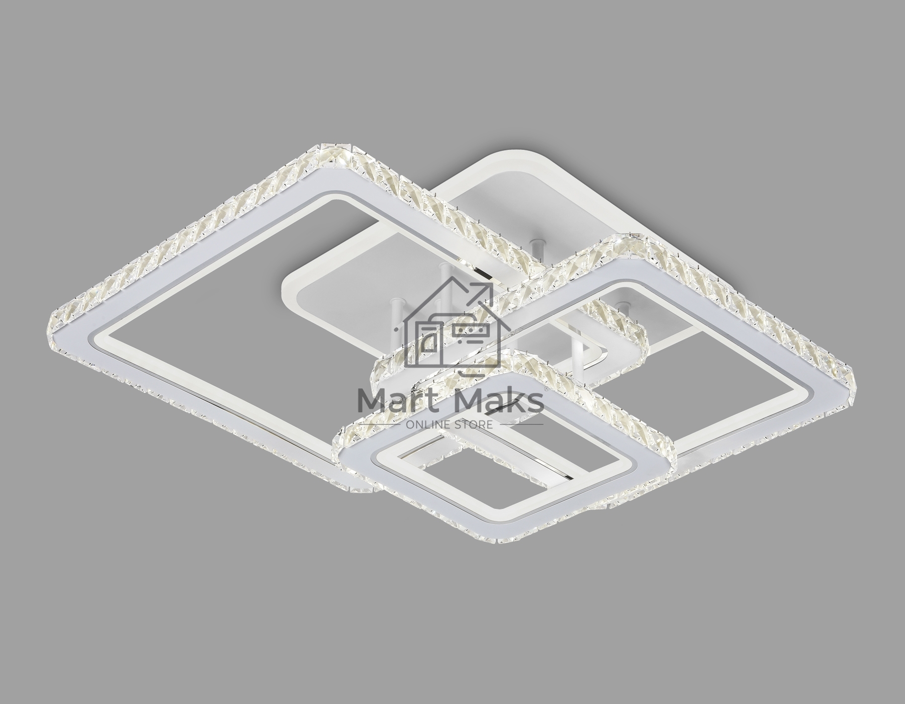 Управляемый светодиодный светильник Ambrella light FA1732/3 WH/CH белый/хром 145W 3000K/4200K/6400K 670*510*150 (ПДУ РАДИО 2.4G)