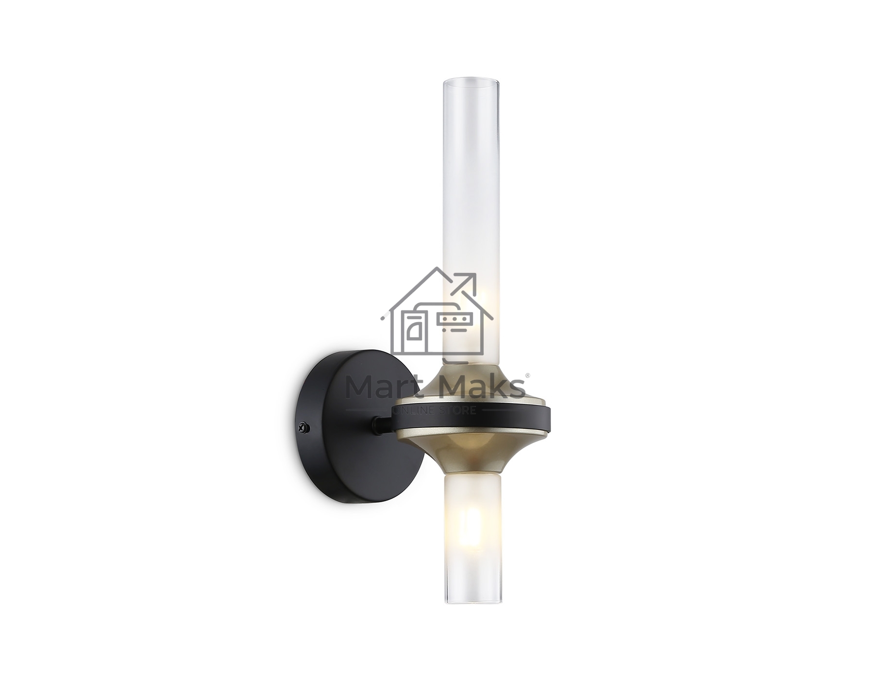 Настенный светильник Ambrella light LH55355/2 BK/CGD/CL черный/золото/прозрачный G9/2 max 30W 150*100*320
