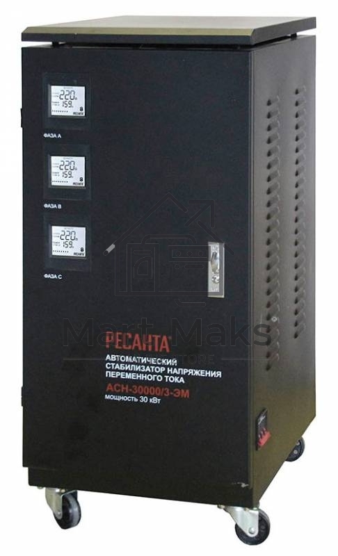 Стабилизатор напряжения Ресанта ACH-30000/3-ЭМ электронный трехфазный серый