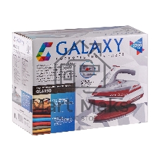 Утюг Galaxy Line GL 6150, красный с белым, паровой, 2200 Вт, постоянный пар 45 г/мин, паровой удар 170 г/мин, функции: самоочистка, антикапля, антинакипь, функция увлажнения, вертикальное отпаривание, индикатор нагрева, защита от перегрева, подставка для зарядки, керамическое покрытие подошвы, резервуар для воды 320 мл