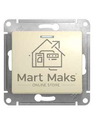 ВЫКЛЮЧАТЕЛЬ 1-клавишный с подсветкой, сх.1а, 10АХ, механизм, БЕЖЕВЫЙ