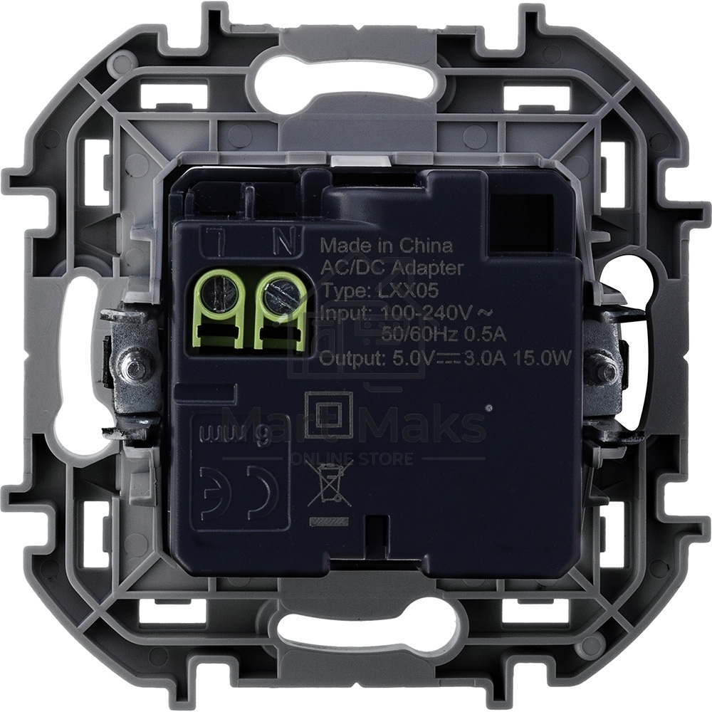 Зарядное устройство 2 разъема USB A-C 240В/5В 3000мА белый