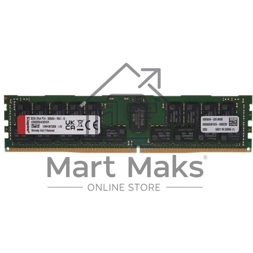 Оперативная память Kingston, DDR4, 32GB (1x32GB), 3200MHz, CL22, ECC, RDIMM