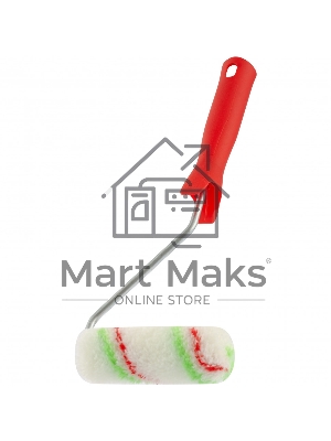 Мини-валик в сборе Эмали,110мм,ворс 12мм,D 16 мм,D ручки 6 мм,полиамид,полиакрил Сибртех