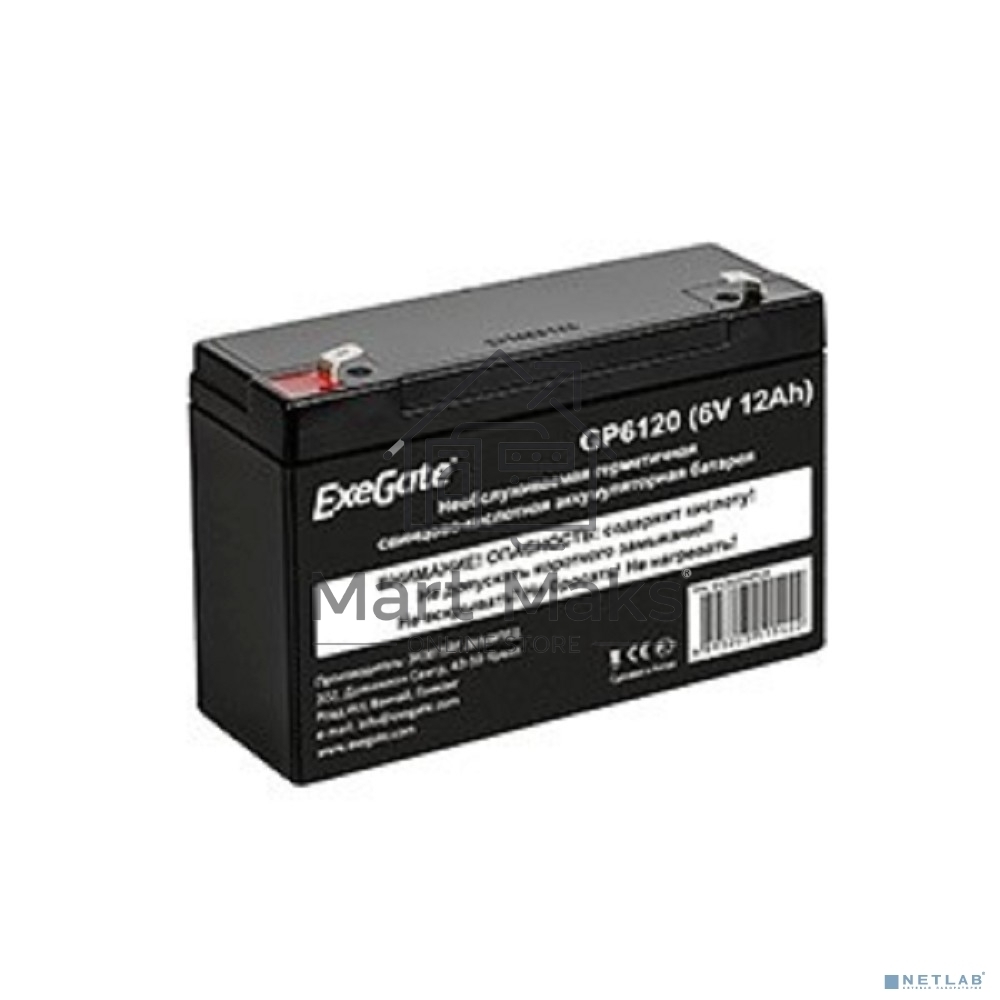 Батарея ExeGate GP6120 (6V 12Ah), клеммы F1