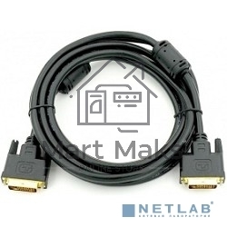 Кабель DVI dual link (25M-25M) 5м Exegate, 2 фильтра, позолоченные контакты