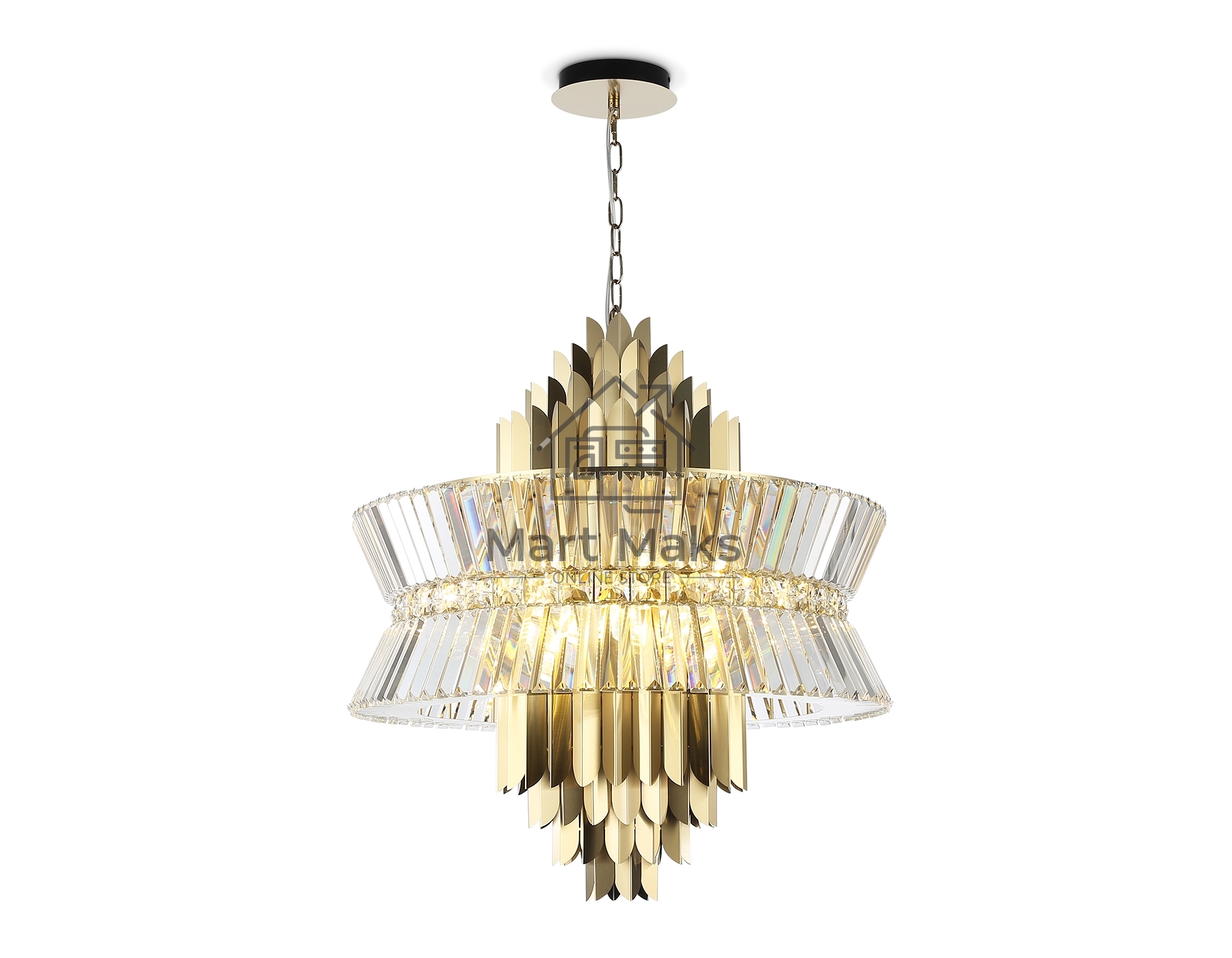 Люстра Ambrella light LH41023/18 BS/CL латунь/прозрачный E14*18 max 40W D700*750