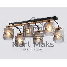 Светильник Ambrella light TR3033250/6 BK/WD черный/дерево E27/6 max 60W 580*340*245