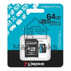Флеш карта microSDXC 64Gb Kingston SDCG4/64Gb Canvas Go! Plus + adapter
