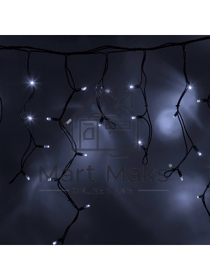 Гирлянда Neon-night Айсикл (бахрома) светодиодный, 4,0 х 0,6 м, черный провод каучук, 230 В, диоды белые, 128 LED