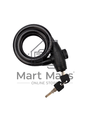 Тросовый замок взломостойкий для велосипедов и колясок с ключом Четыре сезона 100 см черный 79-0306