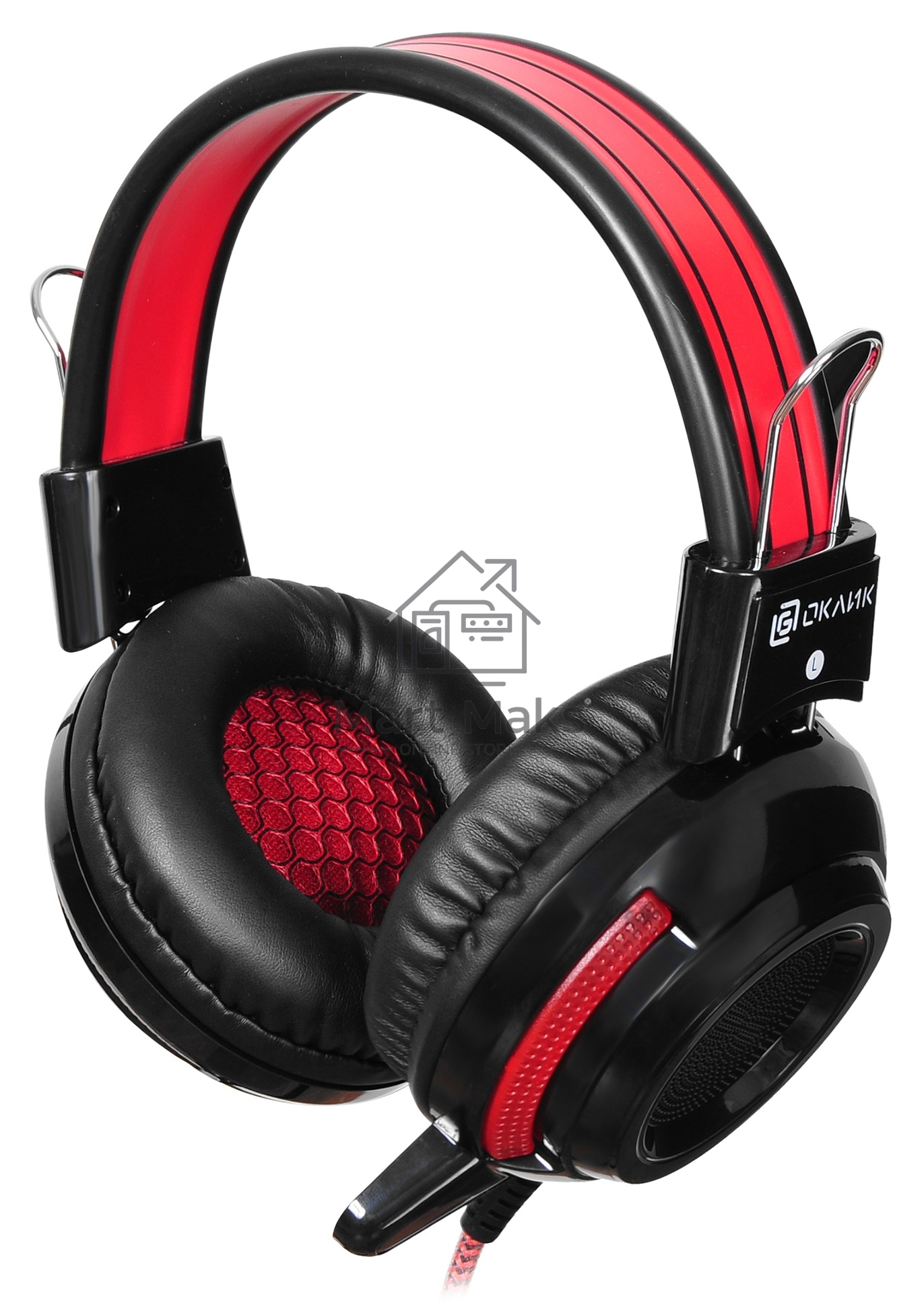 Наушники Oklick HS-G300 черный/красный 2.5м мониторы оголовье (AH-V1)
