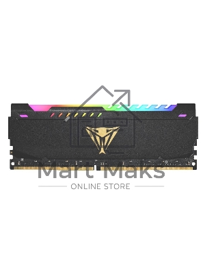 Оперативная память Patriot Viper Steel, DDR4, 8Gb (1x8GB), 3600MHz, CL20, DIMM, с радиатором, RGB, черный