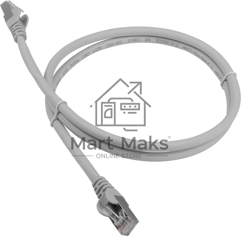 Патч-корд LANMASTER LSZH FTP кат.6A, 1.5 м, серый