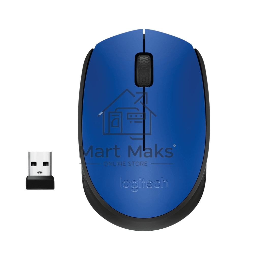 Мышь беспроводная Logitech M171 синий, 1000 dpi, радиоканал, USB, кнопки - 3