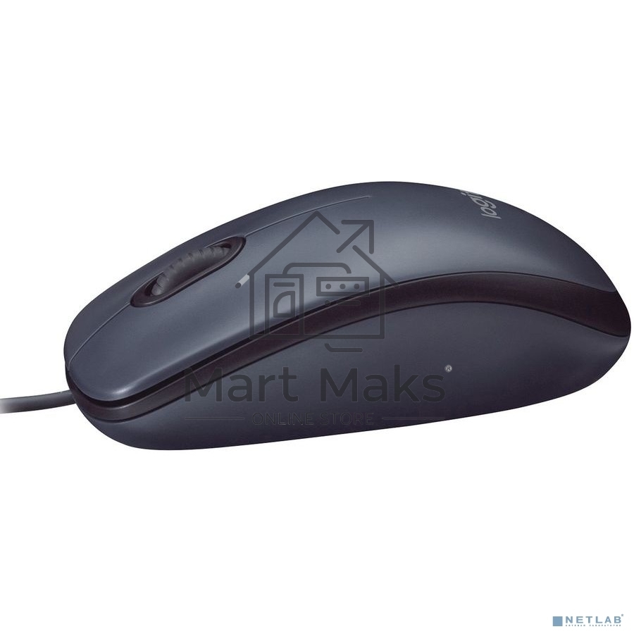 Мышь проводная Logitech M100/100R DARK/GREY (темно-серая/черная), 1000 dpi, USB, кнопки - 3