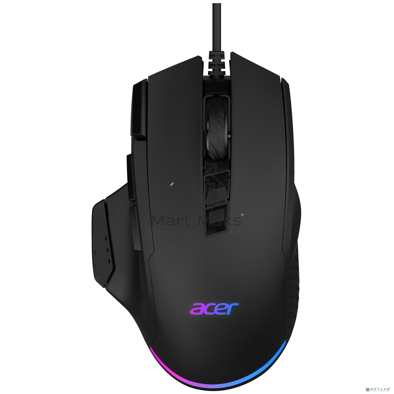 Мышь проводная Acer OMW180 черный, 6400 dpi, USB, кнопки - 9