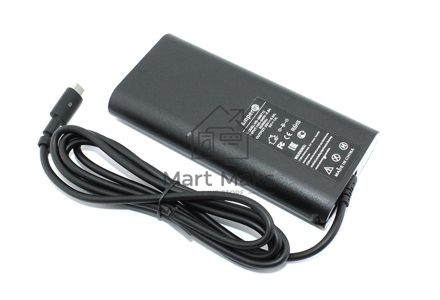 Блок питания (сетевой адаптер) Amperin 5V 1A, 20V 6.5A 130W Type-C, тонкий корпус