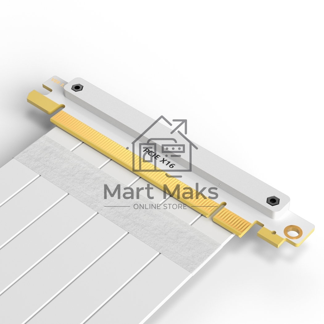Кабель для корпуса/ Cable PCCooler PCI-Express4.0 PCIE 3.0/PCIE 4.0 X16 Graphics Card Extension Cable 185mm (PCI-E3.0 WH) White
