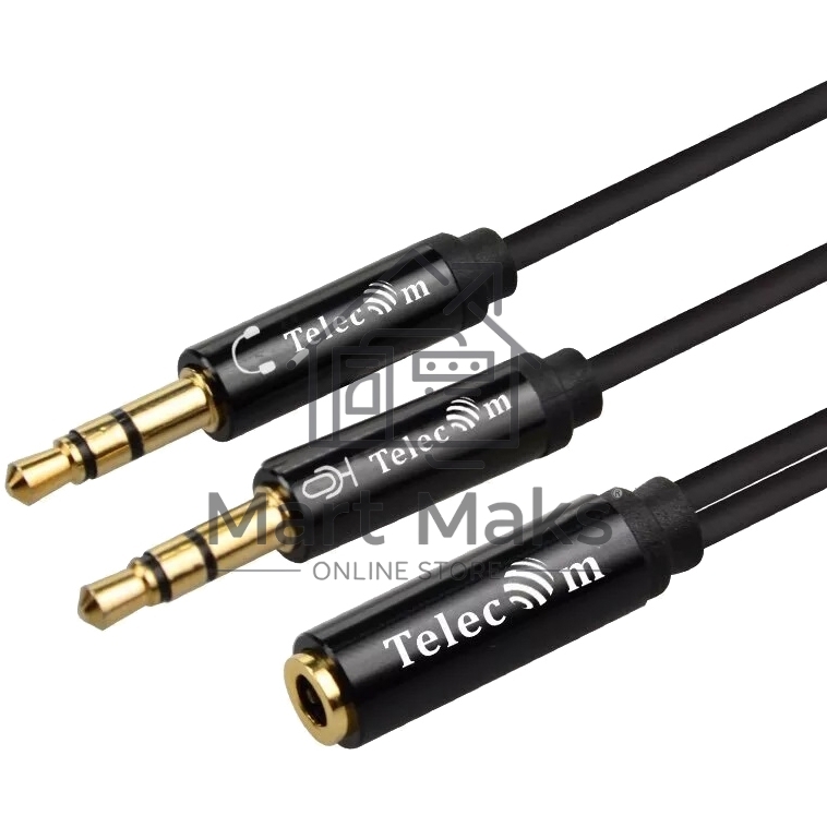 Кабель-адаптер 2*3.5ST(M)/3.5 ST(F), 0.2м, Telecom PRO <TAV205M-0.2M>