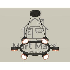 Светильник Ambrella light XB9193153/6 SBK/PPG черный песок/золото розовое полированное GX53 (C9193, N8126)