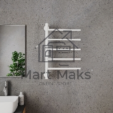 Полотенцесушитель дизайнерский электрический BAU Nimb White 62,5х40, подключение нижнее, белый матов