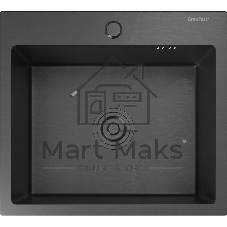 Кухонная мойка GranFest 5045 PVD graphite 1 чаша 450x350x205, монтаж: врезной, материал: нержавеющая сталь, графит