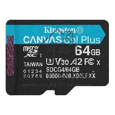 Флеш карта microSDXC 64Gb Kingston SDCG4/64GbSP Canvas Go! Plus V30 A2 w/o adapter