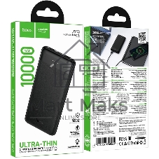 Внешний аккумулятор 10000mAh 2USB+1Type-C+1micro USB 2.0A Hoco J153 (Black)