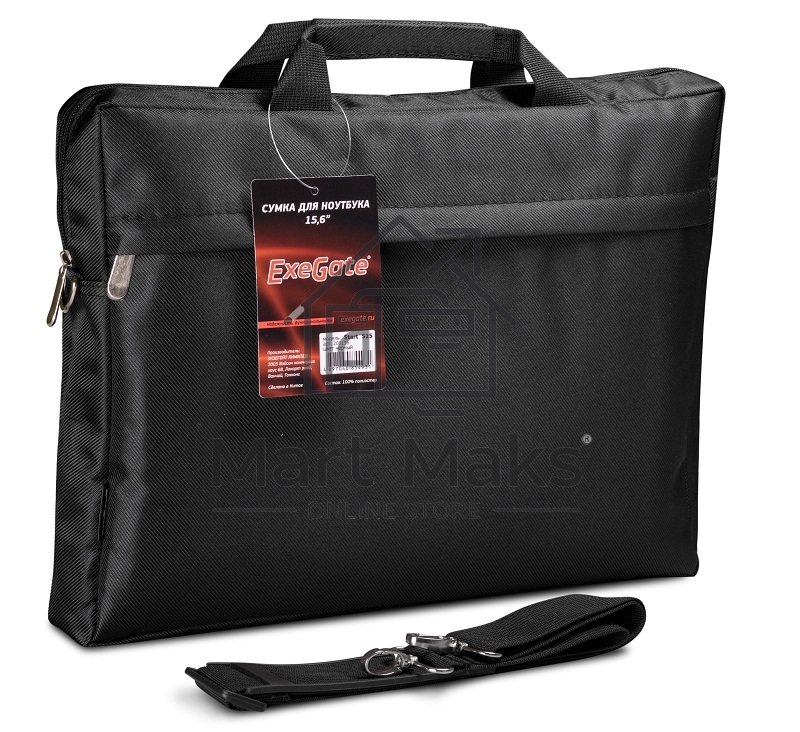 Сумка ExeGate EX205135RUS Start S15 Black, черная, полиэстер, для ноутбуков до 15.6