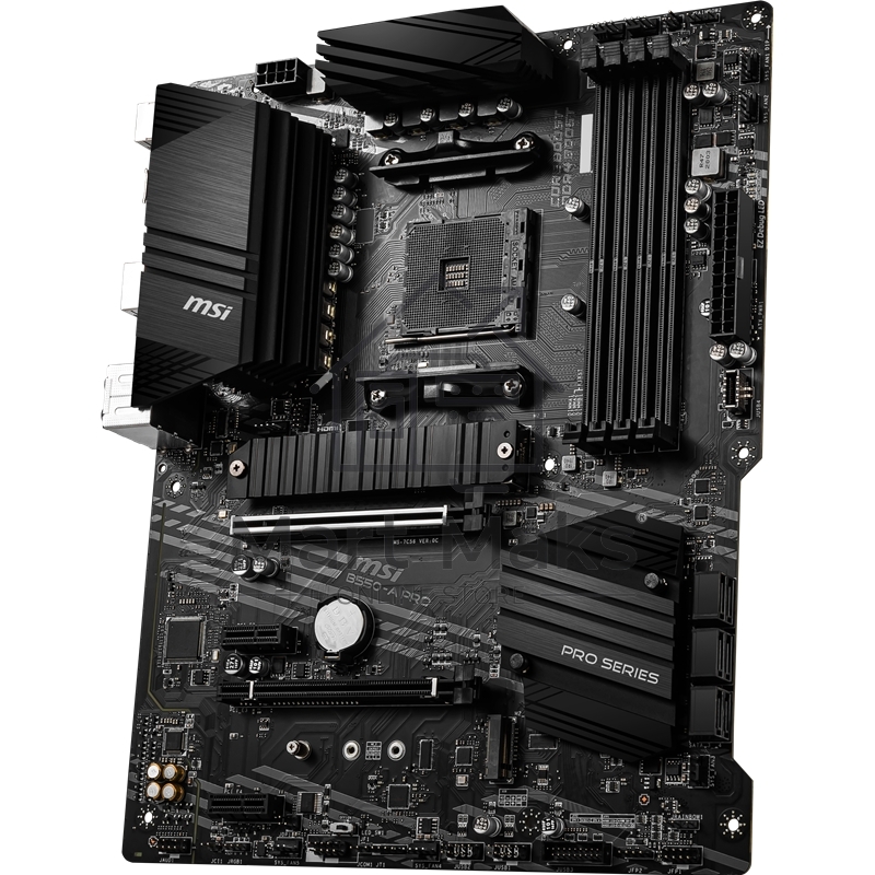 Материнская плата MSI B550-A PRO, AM4, AMD B550, 4xDDR4, 6xSATA, 2xM.2, 1xPCI-E 4.0 x16, 1xPCI-E 3.0 x16, 2xPCI-E x1, 1xHDMI, 1xDP, 1x 1Gb LAN, 4xUSB-A 2.0, 2xUSB-A 3.2 Gen 1, 1xUSB-A 3.2 Gen 2, 1xUSB-C 3.2 Gen 2, 6x3.5 мм, 7.1, ATX