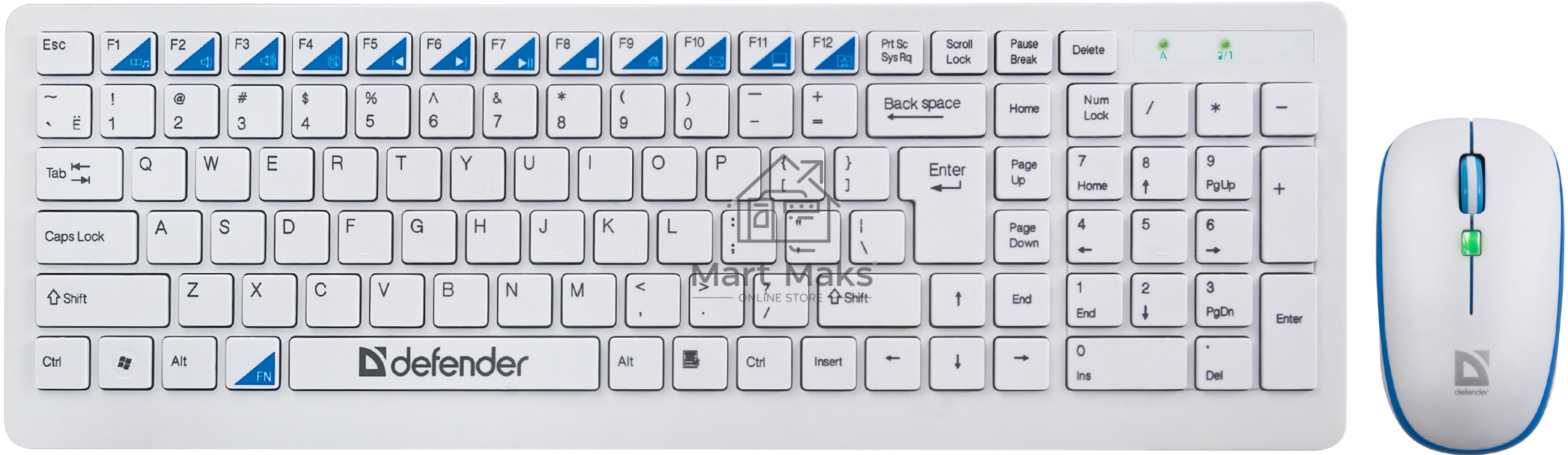 Клавиатура + мышь Defender Skyline 895 Nano W (белый) Кл:104, 1000/1500/2000dpi
