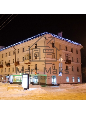 Гирлянда Neon-night Айсикл (бахрома) светодиодный, 4,0 х 0,6 м, черный провод каучук, 230 В, диоды белые, 128 LED