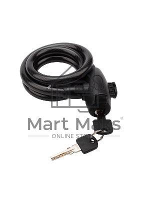 Тросовый замок взломостойкий для велосипедов и колясок с ключом Четыре сезона 100 см черный 79-0306