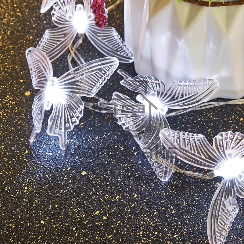 Каскад Lamper Полет бабочки LED 3 м с выносной солнечной панелью 2 м и аккумулятором, холодное белое свечение