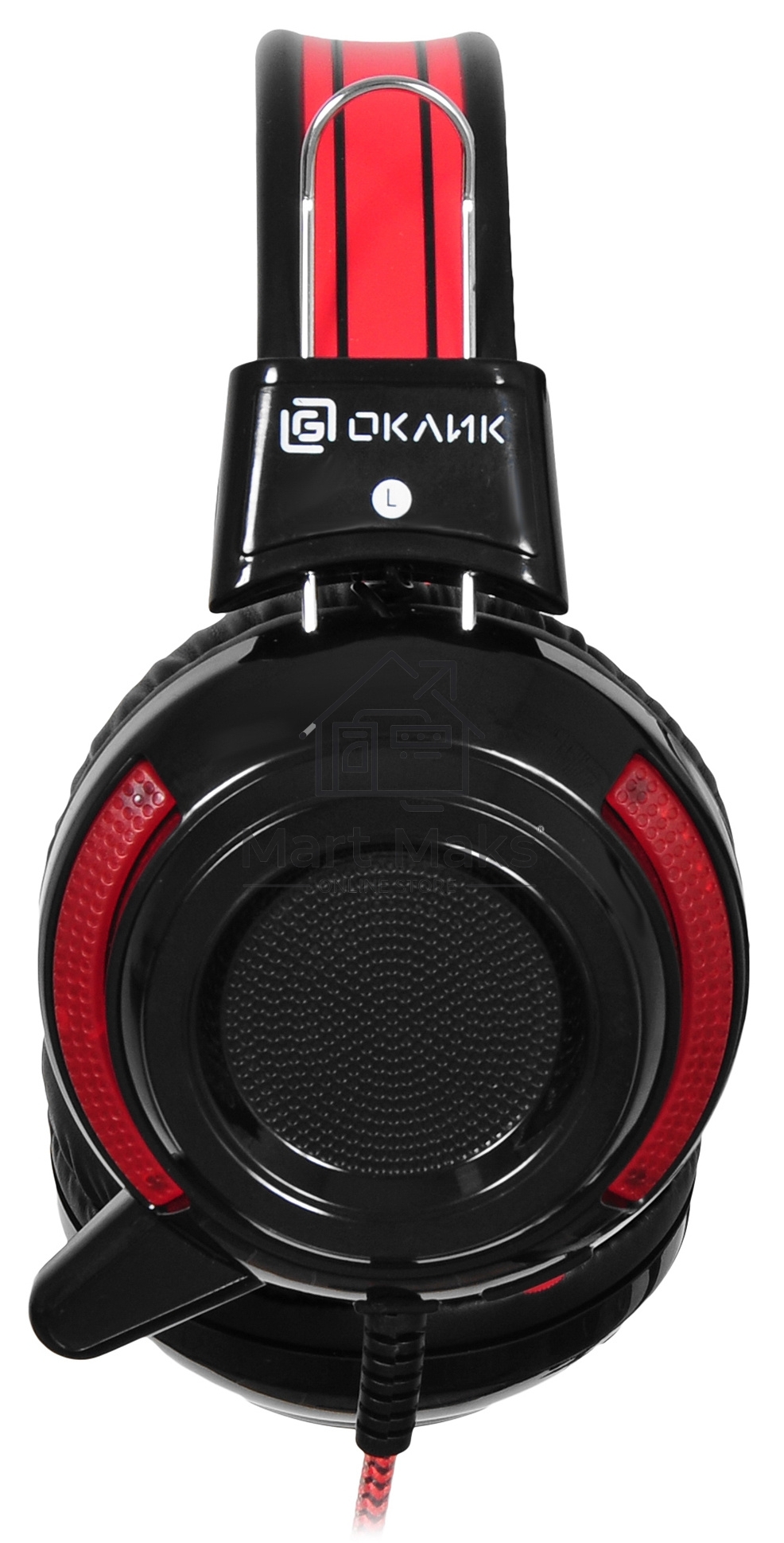 Наушники Oklick HS-G300 черный/красный 2.5м мониторы оголовье (AH-V1)