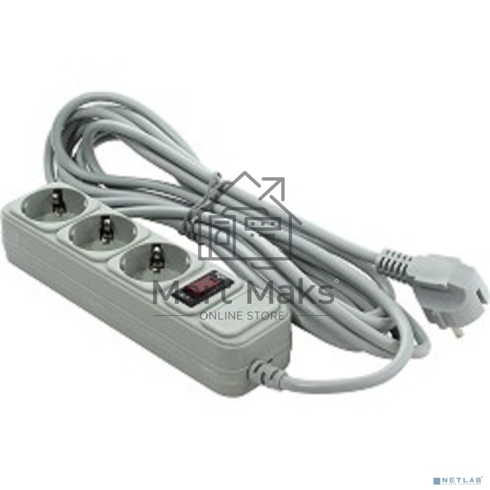 Сетевой фильтр ExeGate EX221183RUS SP-3-5G (3 розетки, 5м, евровилка, серый)