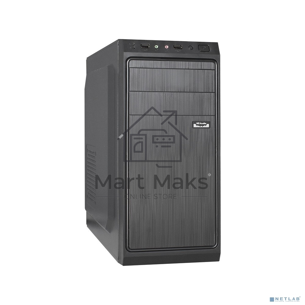 Компьютерный корпус Miditower ExeGate XP-401 Black, ATX, <XP500, Black,120mm>, 2*USB, Audio