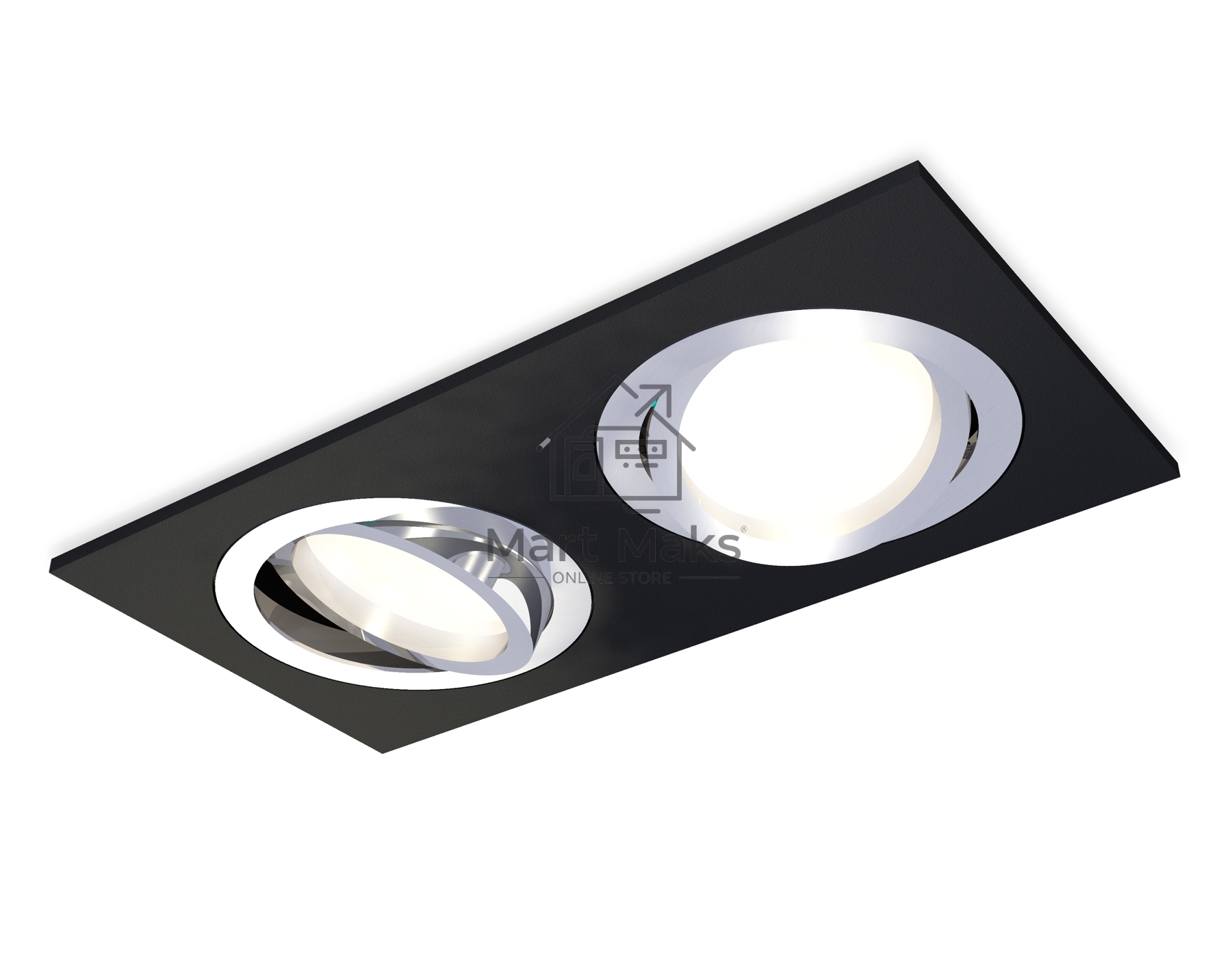 Комплект встраиваемого поворотного светильника Ambrella light XC7636082 SBK/PSL черный песок/серебро полированное MR16 GU5.3 (C7636, N7003)