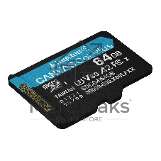 Флеш карта microSDXC 64Gb Kingston SDCG4/64GbSP Canvas Go! Plus V30 A2 w/o adapter