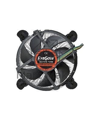 Кулер для процессора ExeGate EЕ97378-PWM черный, 92 мм, алюминий/медь, 2600 об/мин, 24 дБ, 4 pin, 95 Вт, 60 мм