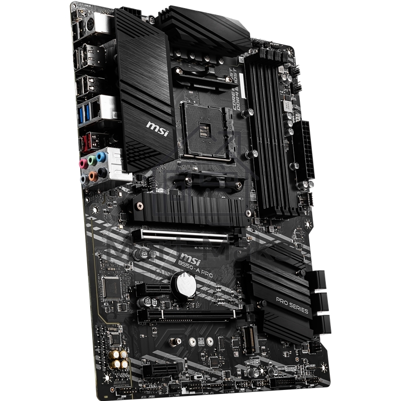 Материнская плата MSI B550-A PRO, AM4, AMD B550, 4xDDR4, 6xSATA, 2xM.2, 1xPCI-E 4.0 x16, 1xPCI-E 3.0 x16, 2xPCI-E x1, 1xHDMI, 1xDP, 1x 1Gb LAN, 4xUSB-A 2.0, 2xUSB-A 3.2 Gen 1, 1xUSB-A 3.2 Gen 2, 1xUSB-C 3.2 Gen 2, 6x3.5 мм, 7.1, ATX