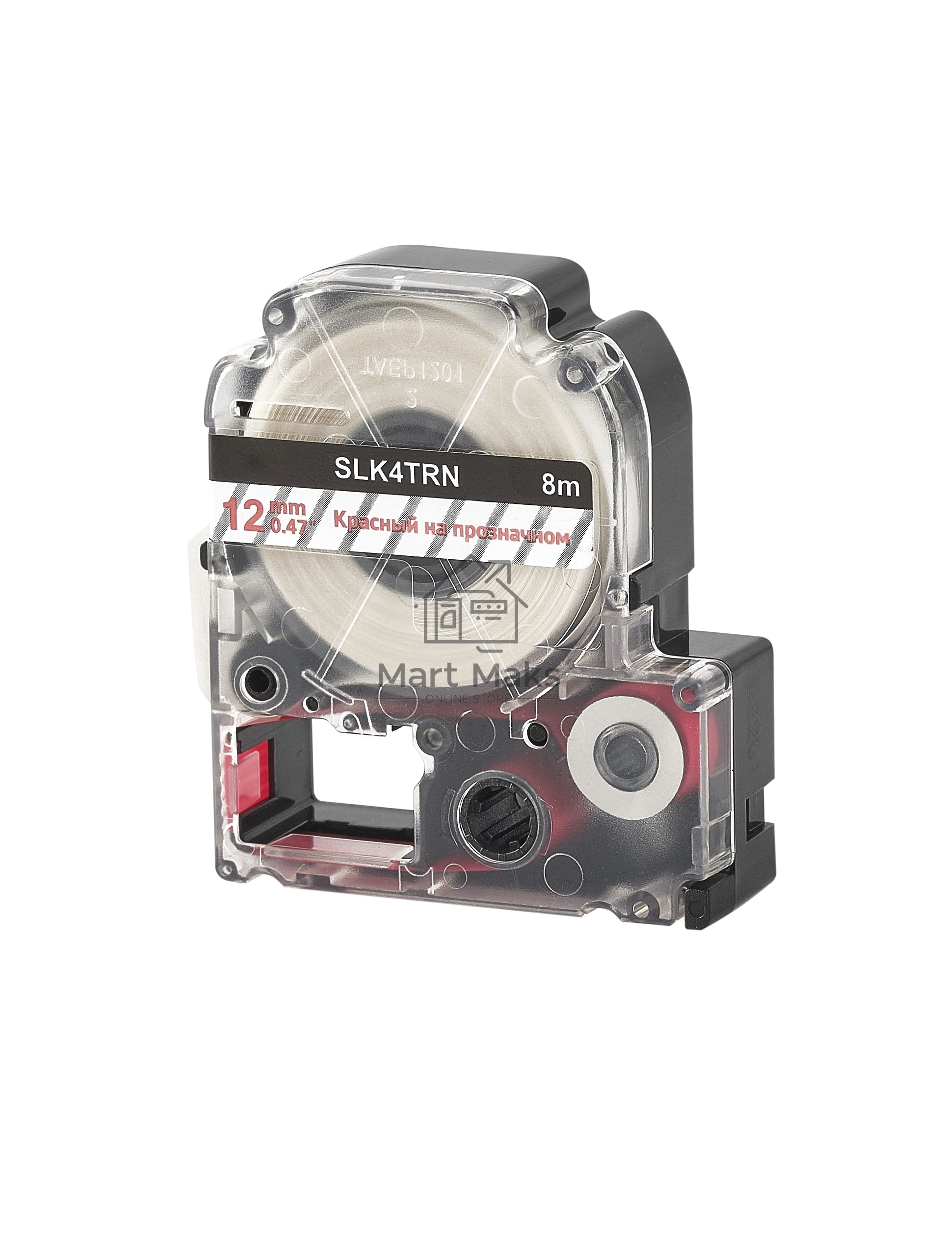 Кассета с лентой S'OK by Sakura Printing K4TRN для Epson, красный на прозрачном, 12мм/8м