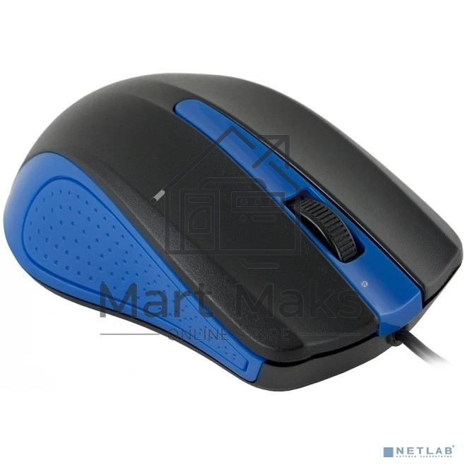 Мышь проводная Acer OMW011 черный/синий, 1200 dpi, USB, кнопки - 3