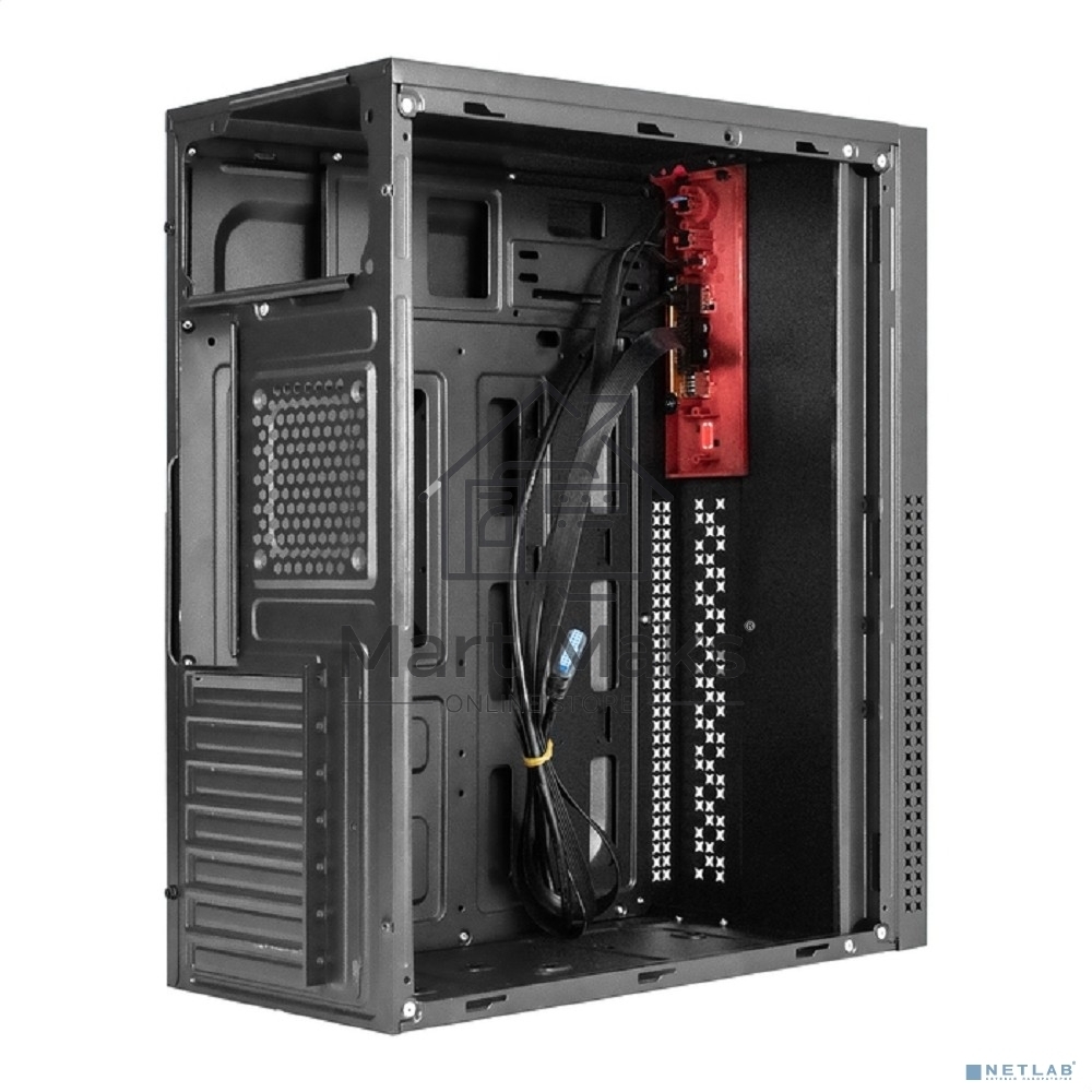 Компьютерный корпус Miditower ExeGate EX298134RUS AA-443U (ATX, без БП, 2хUSB+1хUSB 3.0+HD Audio, черный)