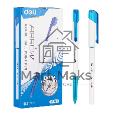Ручка шариковая Deli Arrow EQ23-BL белый/голубой, d=0.7мм, синие чернила (1шт)