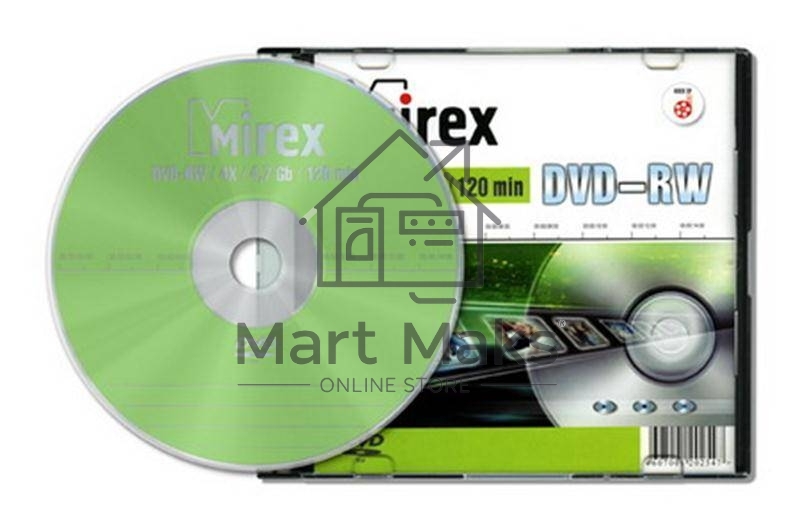 Диск DVD-RW Mirex 4.7 Gb, 4x, Slim Case (1), (1/50)
