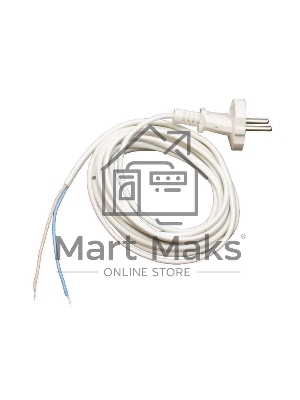 Шнур с электр. вилкой (ПВС-ВП 2х0.75) 2.2м бел. UNIVersal 9632166 Шнур с электр. вилкой (ПВС-ВП 2х0.75) 2.2м бел. UNIVersal 9632166
